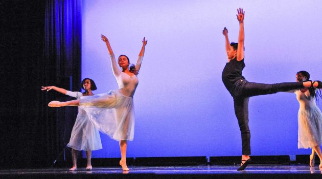 Students performing a ballet on sstage