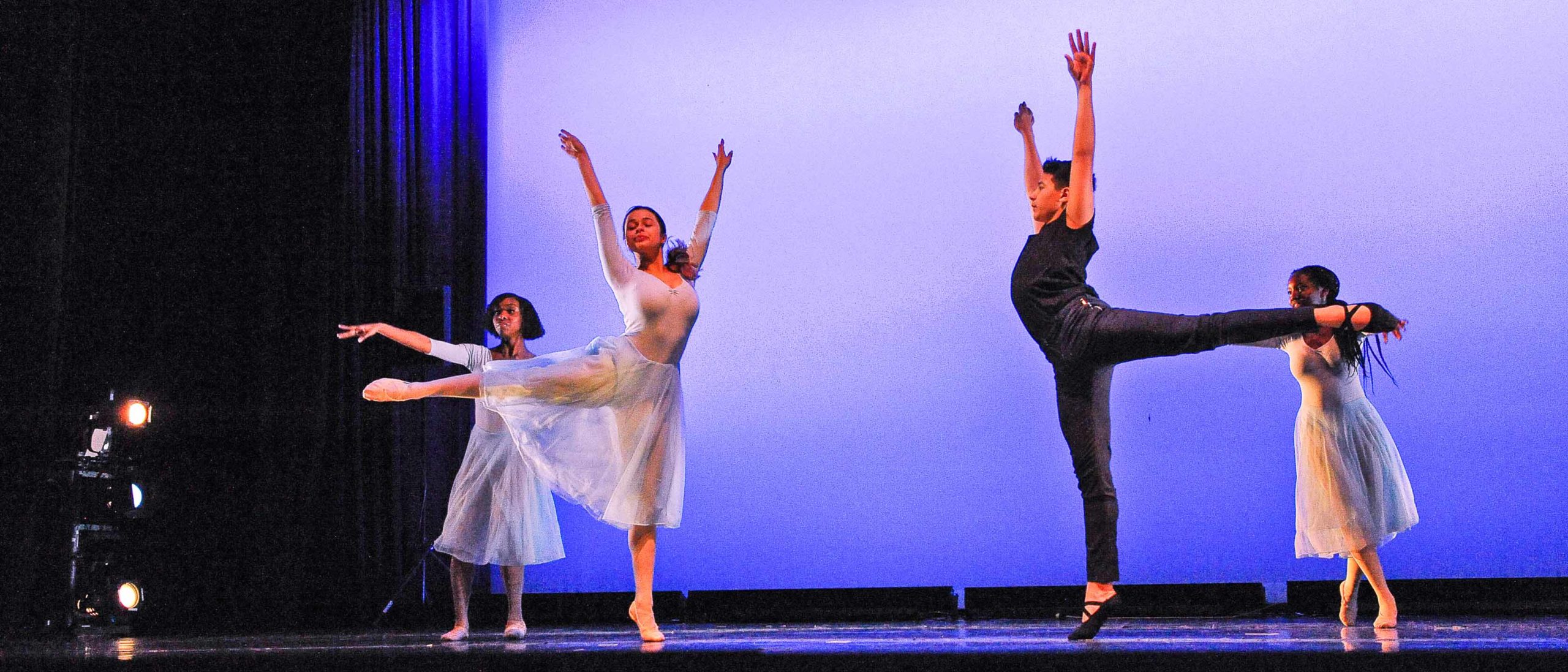 Students performing a ballet on sstage