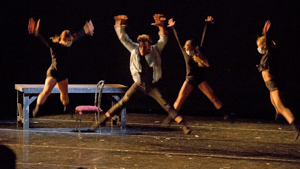 Students dancing on stage