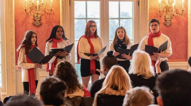 A choir singing
