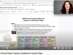 LIHSA Parent Teacher Conference Agenda