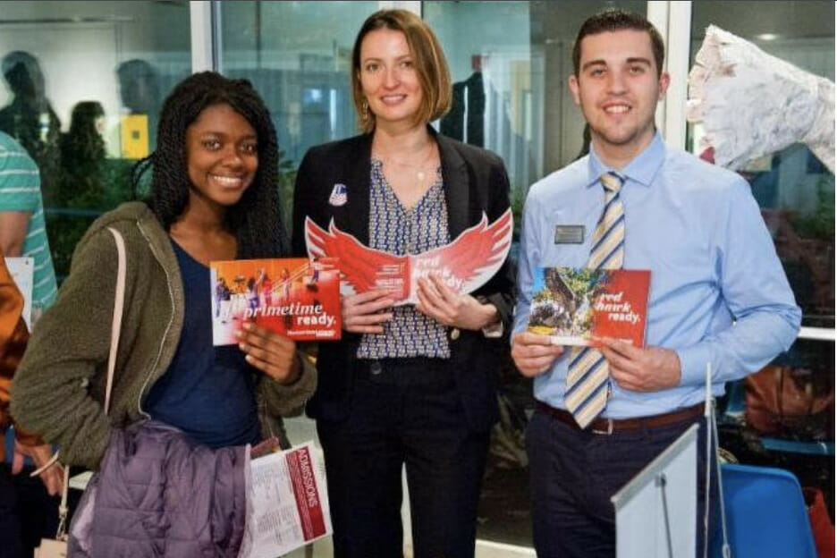 Three recruiters at a job fair