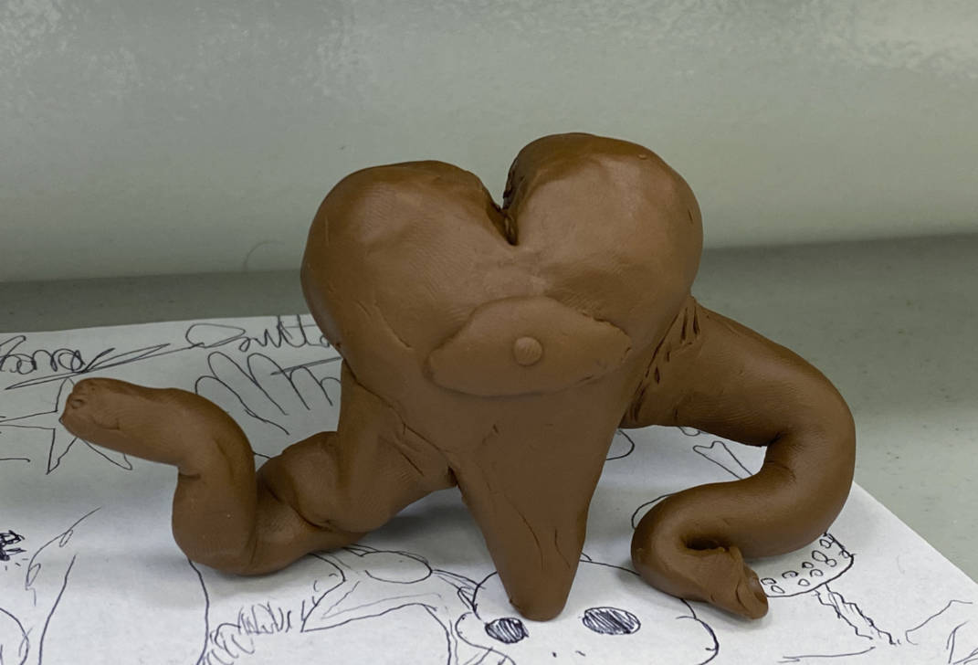 clay sculpture of a heart