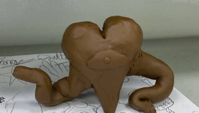 clay sculpture of a heart