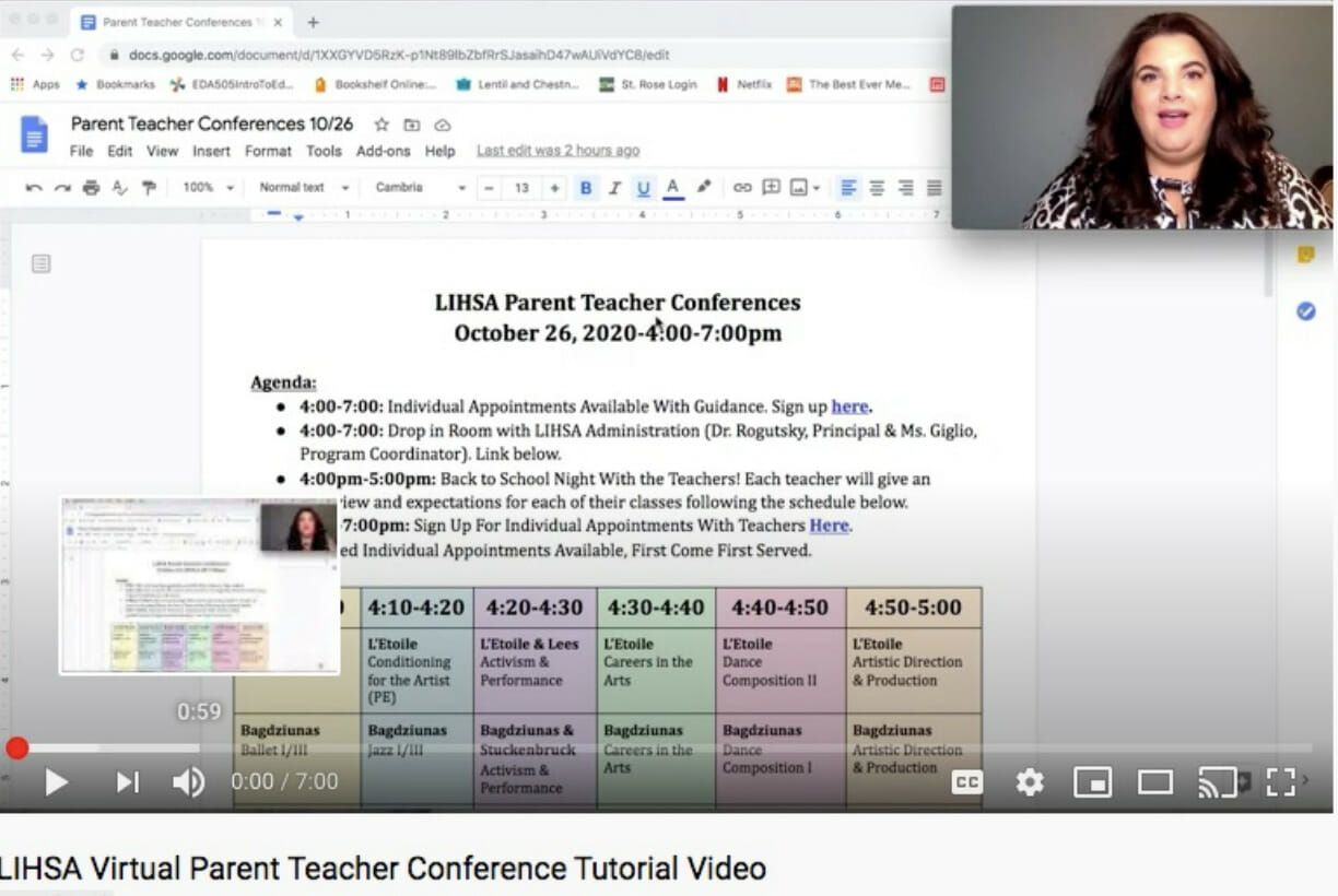 LIHSA Parent Teacher Conference Agenda